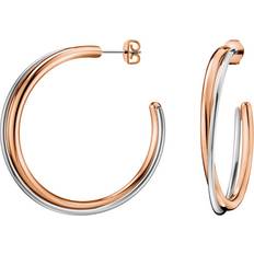 Calvin Klein Creole Earrings - Silver/Rose Gold