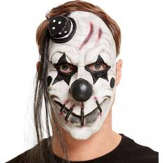 White Facemasks Fancy Dress Smiffys Scary Clown Latex Mask