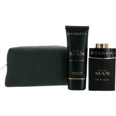 Bvlgari Men Gift Boxes Bvlgari Man In Black Gift Set EdP 100ml + After Shave Balm 100ml + Pouch