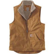 Carhartt Men - XL Vests Carhartt Loose Fit Washed Duck Sherpa-lined Mock Neck Vest - Brown