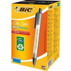 Bic Clic Stic Ecolutions Ballpoint Pens Black 50-pack