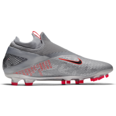 Faux Leather - Firm Ground (FG) Football Shoes Nike Phantom Vision 2 Pro Dynamic Fit FG M - Metallic Bomber Grey/Particle Grey/Laser Crimson/Black