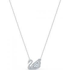 Women Necklaces Swarovski Dancing Swan Necklace - Silver/Transparent