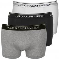 Grey - Men Men's Underwear Polo Ralph Lauren Stretch Cotton Trunk 3-pack - White/Heather/Black