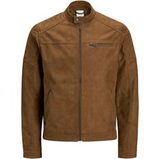 Jack & Jones Faux Leather Jacket - Brown/Cognac