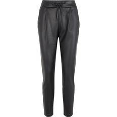 Leather Imitation Trousers Vero Moda Vmeva Normal Waist Trousers - Black