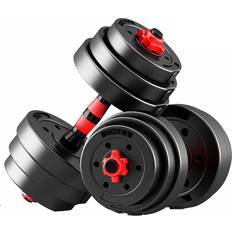 Red Barbell Sets Maxstrength Adjustable Dumbbell Barbell WeightLifting Set 10kg