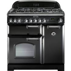 Rangemaster 90cm - Dual Fuel Ovens Gas Cookers Rangemaster CDL90DFFBL/C Classic Deluxe 90cm Dual Fuel Black