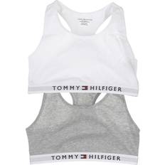 Multicoloured Bralettes Children's Clothing Tommy Hilfiger Organic Cotton Logo Bralette 2-Pack - Mid Grey Heather/White (UG0UG00381-0UD)