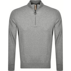 Barbour Grey - Men Clothing Barbour Cotton Half Zip Sweater - Grey Marl