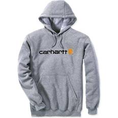 Carhartt Men Tops Carhartt Signature Logo Hoodie - Heather Grey