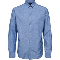 Selected Men Tops Selected Linen Shirt - Light Blue