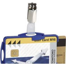 Business Card Holders on sale Durable Dual Security Pass Holder with Clip for 2 ID Cards