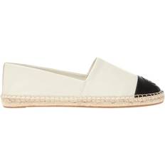 Tory Burch Leather Espadrilles With Logo - Ivory/Black