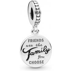 Silver Charms & Pendants Pandora Friends Are Family Dangle Charm - Silver/Black