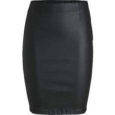 Pieces Coated Mini Skirt - Black