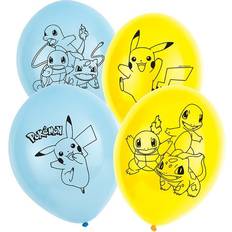 Childrens Parties Party Supplies Amscan Latex Balloons Pokémon Blue/Yellow 6-pack