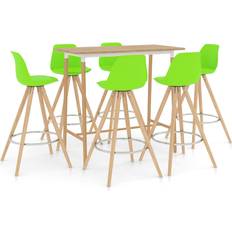 Green Outdoor Bar Sets Garden & Outdoor Furniture vidaXL 3056294 Outdoor Bar Set, 1 Table incl. 6 Chairs
