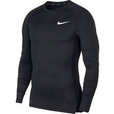 Nike Sportswear Garment Base Layers Nike Pro Tight-Fit Long-Sleeve Top Men - Black/White