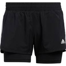 Adidas Women Shorts adidas Pacer 3-Stripes Woven Two-in-One Shorts Women - Black/White