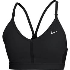 Sportswear Garment - Women Clothing Nike Dri-FIT Indy Light-Support Padded V-Neck Sports Bra - Black/Black/Black/White