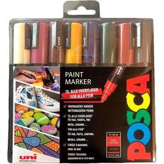 Yellow Pencils Uni Posca PC-5M Paint Marker Deep Colours 8-pack