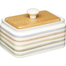 Wood Butter Dishes KitchenCraft Classic Collection Striped Butter Dish