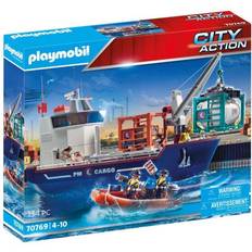 Playmobil Blocks Playmobil City Action Cargo Ship with Boat 70769