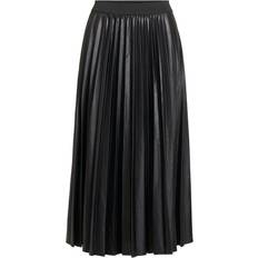 Pleats Clothing Vila Nitban Pleated Midi Skirt - Black