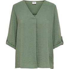 Only Divya Solid Top with 3/4th Sleeve - Green/Sea Spray