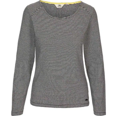 Pleats Tops Trespass Caribou Women's Striped Long Sleeve T-shirt - Black Stripe