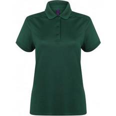 Green - Women Polo Shirts Henbury Ladies Micro-Fine Pique Polo Shirt - Bottle