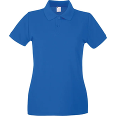 Universal Textiles Women's Fitted Short Sleeve Casual Polo Shirt - Cobalt