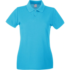 Universal Textiles Women's Fitted Short Sleeve Casual Polo Shirt - Cyan