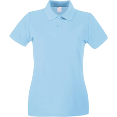 Universal Textiles Women's Fitted Short Sleeve Casual Polo Shirt - Light Blue
