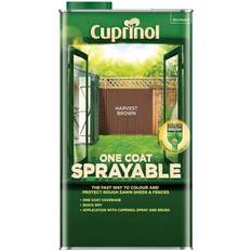Cuprinol Brown - Outdoor Use - Wood Protection Paint Cuprinol One Coat Sprayable Wood Protection Harvest Brown 5L