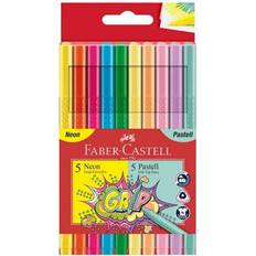 Faber-Castell Touch Pen Faber-Castell Grip Felt Tip Pen Neon + Pastel Cardboard Wallet of 10