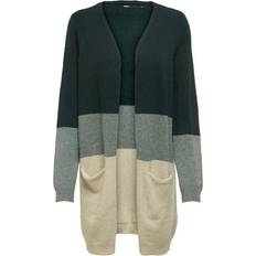 Polyester Cardigans Only Queen Long Knitted Cardigan - Green/June Bug
