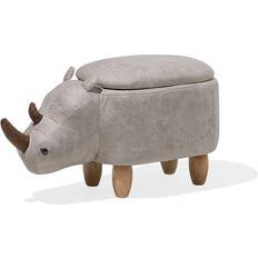 Faux Leathers Stools Beliani Rhino Pouffe 35cm