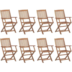 Foldable Patio Chairs vidaXL 3075084 8-pack Garden Dining Chair
