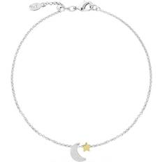 Joma Two Tone Moon & Star Anklet - Gold/Silver