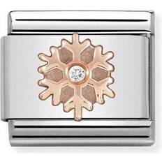 Nomination Composable Classic Link Snowflake Charm - Silver/Rose Gold/Transparent