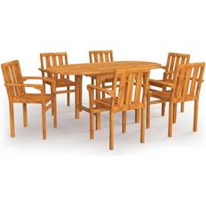 Extension Patio Dining Sets Garden & Outdoor Furniture vidaXL 3059592 Patio Dining Set, 1 Table incl. 6 Chairs