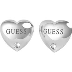 Guess Lovers Hearts Earrings - Silver/Transparent