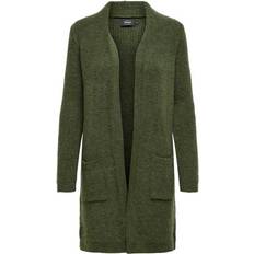 Green Cardigans Only Long Knitted Cardigan - Green/Khaki