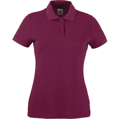 Red - Women Polo Shirts Fruit of the Loom Ladies 65/35 Polo Shirt - Burgundy