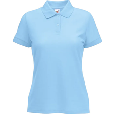 Polyester - Women Polo Shirts Fruit of the Loom Ladies 65/35 Polo Shirt - Sky Blue