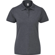 Polyester - Women Polo Shirts Fruit of the Loom Ladies 65/35 Polo Shirt - Dark Heather