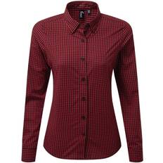Premier Women's Maxton Check Long Sleeve Shirt - Black/Red