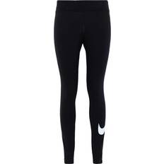 Normal Waist Tights Nike Women's Sportswear Essential Mid-Rise Swoosh Leggings- Black/White